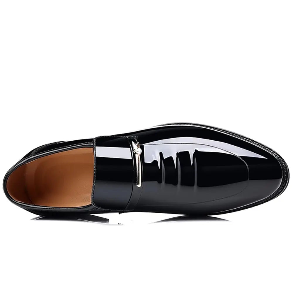 Mens Dress Shoes Formal Business Oxford High Gloss Patent Slip On Loafers Comfortable Casual Driving Boat Shoe For Men