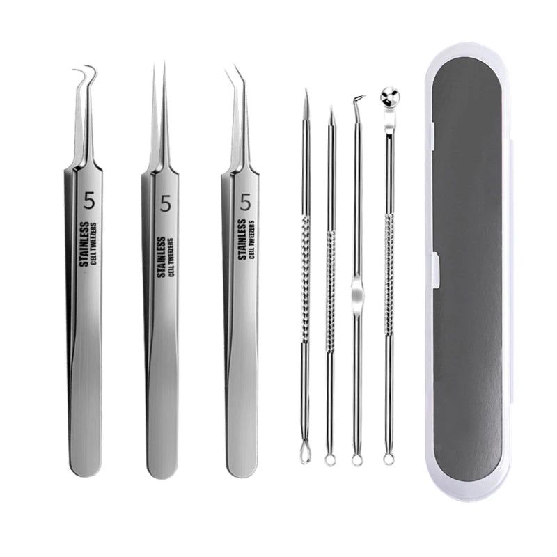 Acne Blackhead Removal Needles Stainless Steel Black Spot Blemish Pimple Removal Needle Deep Cleansing Tool Face Skin Care Kit