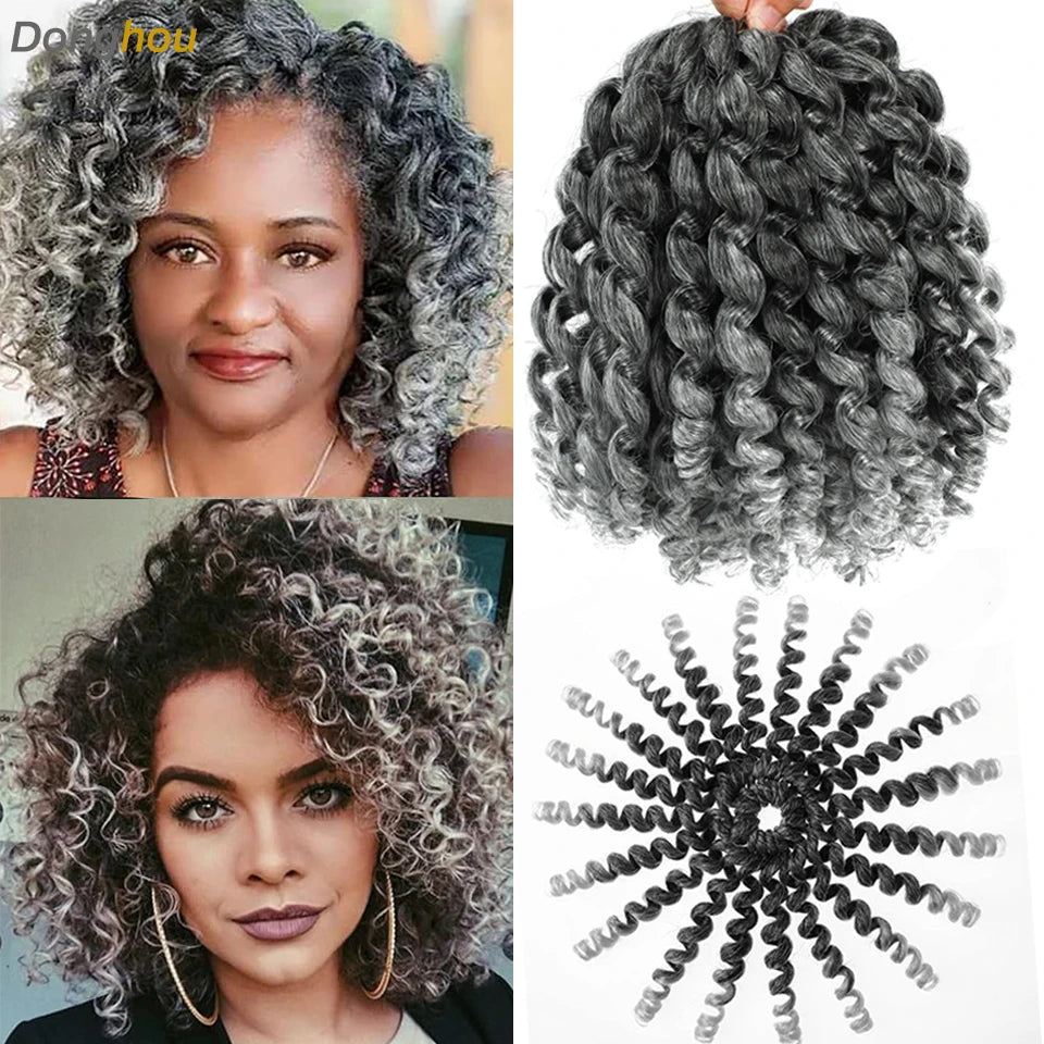 Wand Curl Crochet Braids Hair 8 Inch 1B 30 27 Bug Ringlet Twist Extensions with Jamaican Bounce Crochet Hair Crochet Curly Hair