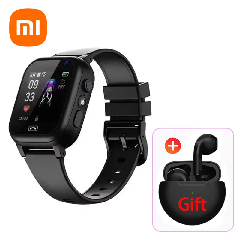 Xiaomi Kids 4G Smart Watch SOS GPS Location Video Call Sim Card Child Camera Waterproof Upgrade 2025 For Boys Girls Add Earphone