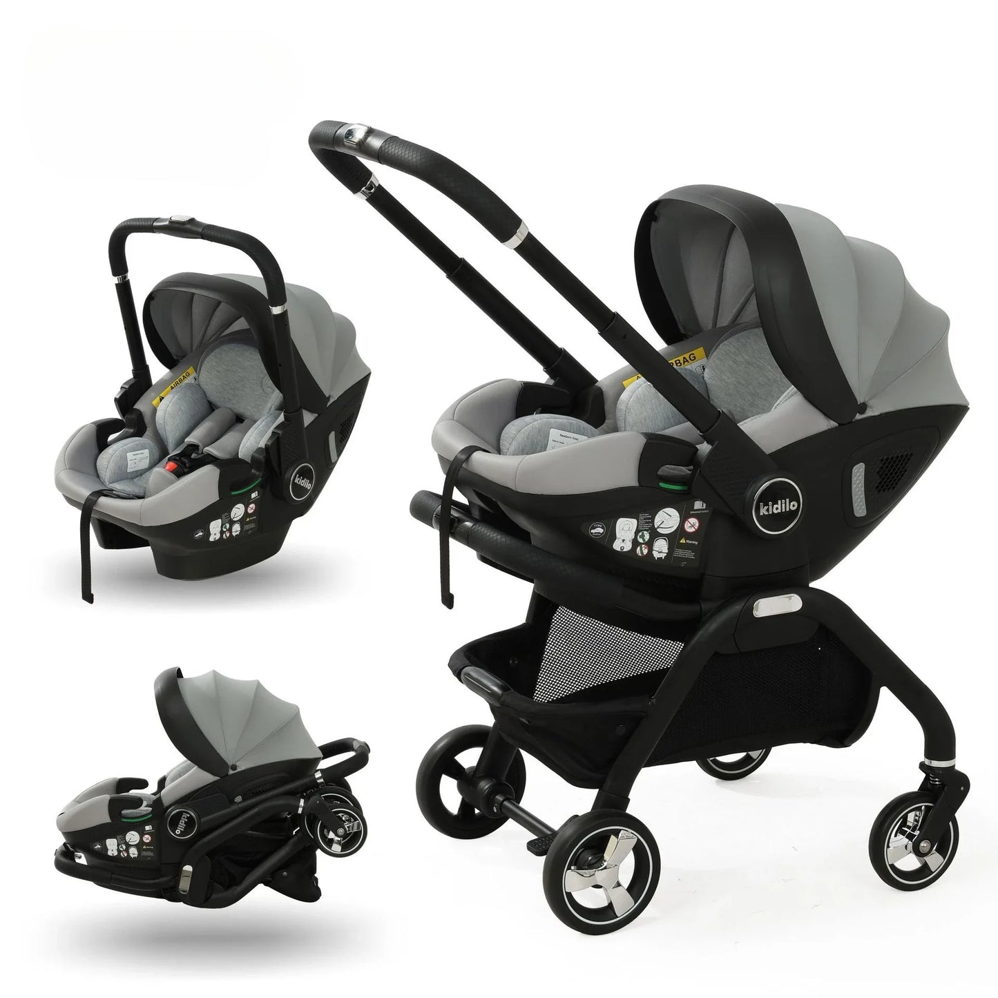 3-in-1 baby safety stroller, two-way newborn baby safety seat, portable 3-in-1 stroller for ages 0-2le for 0-2 years old