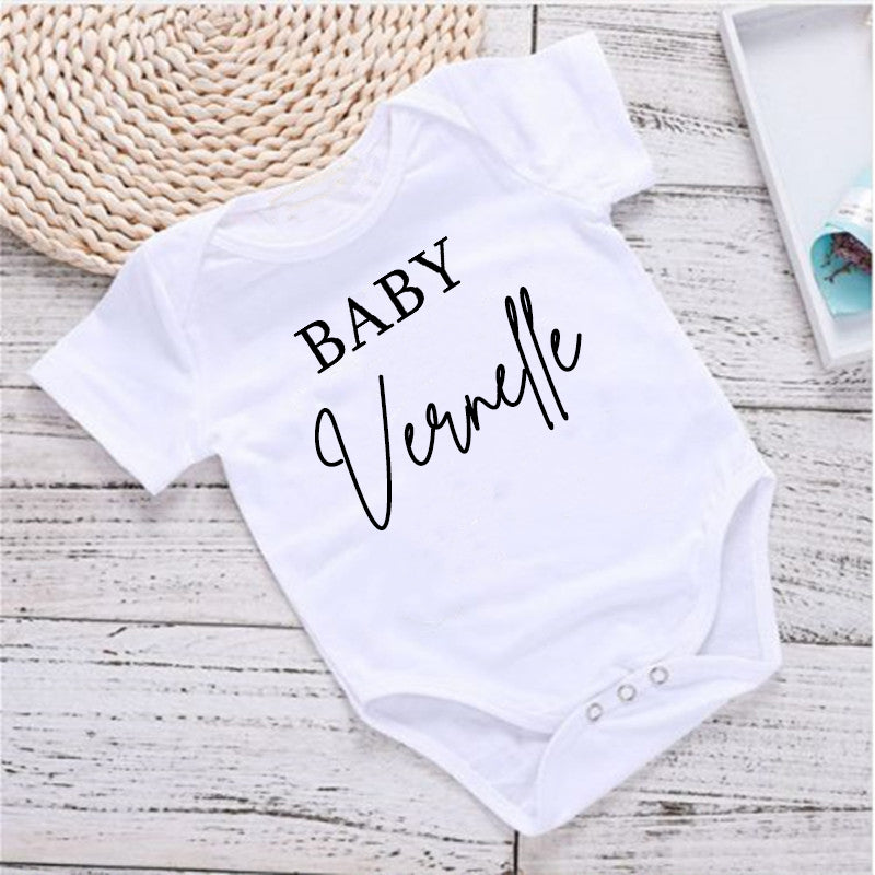 Personalized Name Baby Bodysuit Custom Name Newborn Cute Clothes Toddler Summer Short Sleeve Jumpsuit Unisex Infant Shower Gift