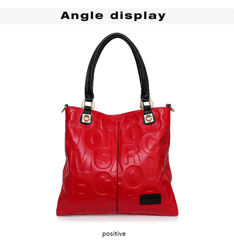 Aidrani  Fashionable women's handbag, made of high-quality cowhide, large capacity, printed with letter patterns