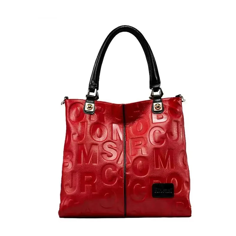 Aidrani  Fashionable women's handbag, made of high-quality cowhide, large capacity, printed with letter patterns