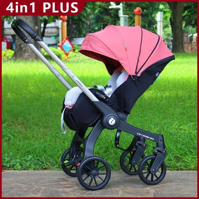 NEW 4 in1 baby stroller Multifunctional newborn baby carriage Foldable Basket type seat Lightweight Travel Pram car seat