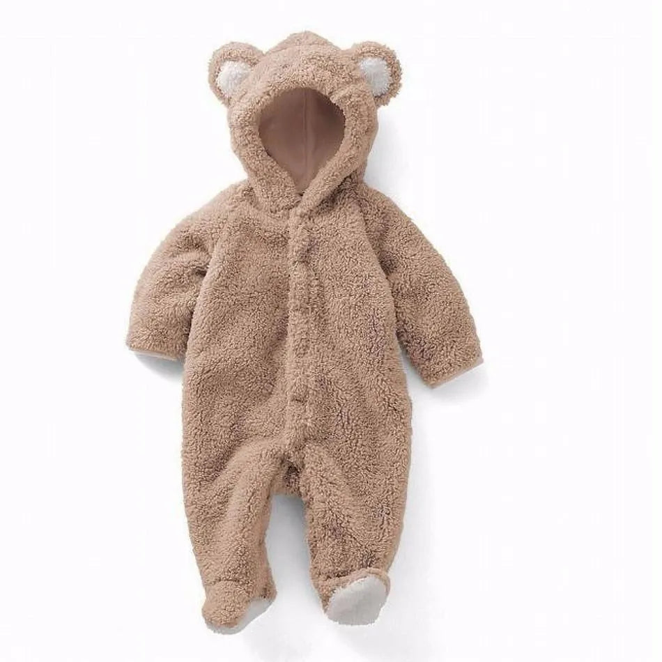 Autumn Winter Baby Rompers Baby Girl Boy Clothes Fleece Animal Bear Bunny Sheep Newborn Jumpsuits Infant Halloween Costume 0-12M