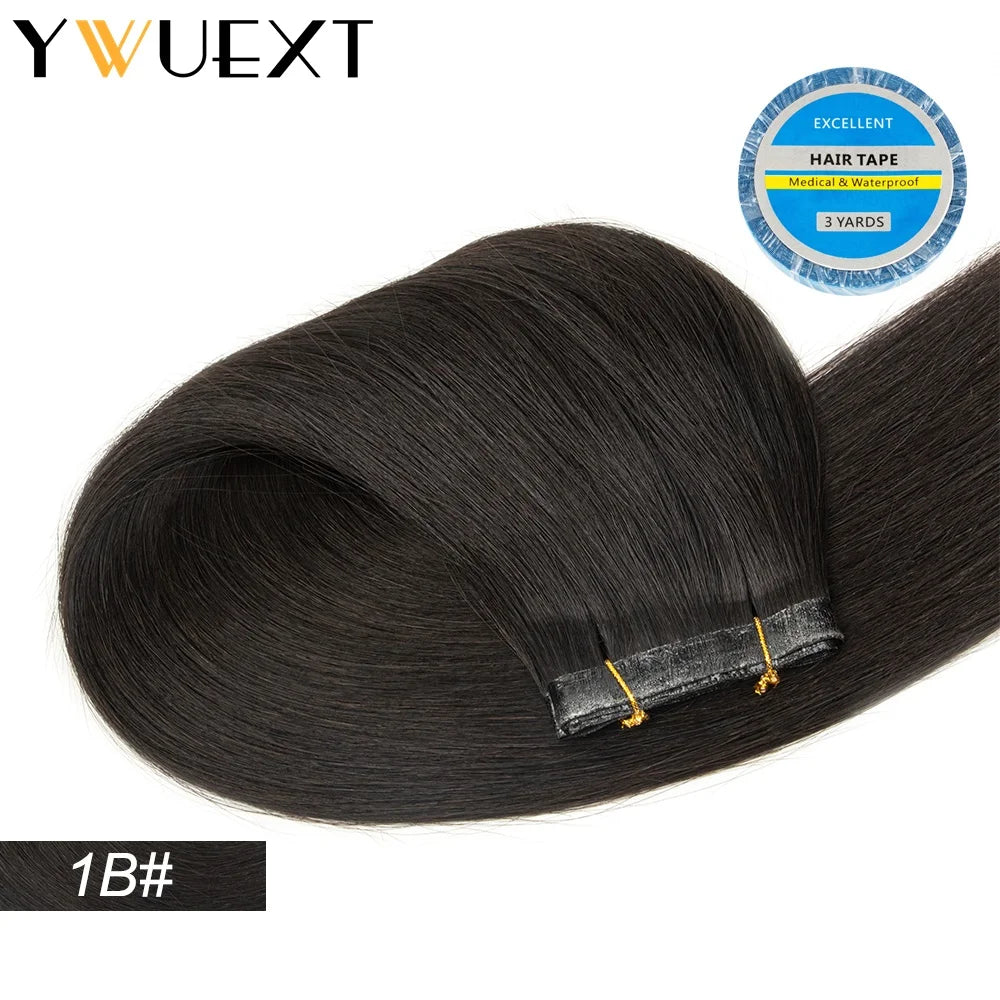 Blonde Seamless Natural Tape Weft Long PU Skin Weft Tape in Human Extensions No Glue Human Hair For Fine Hair 80cm Weft Bundles