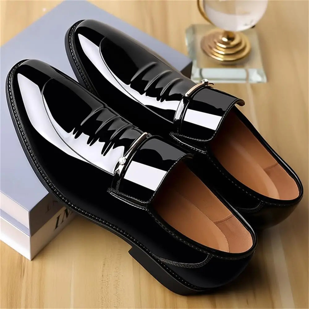 Mens Dress Shoes Formal Business Oxford High Gloss Patent Slip On Loafers Comfortable Casual Driving Boat Shoe For Men