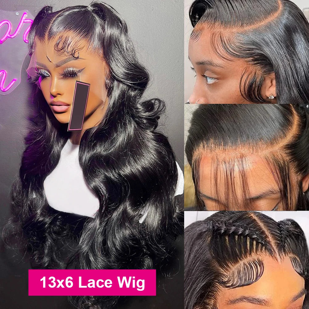 360 Full HD Lace Frontal Wig 180% 13x6 Body Wave Lace Front Wig Peruvian Human Hair Wigs For Black Women 34 36In 13x4 Lace Wig