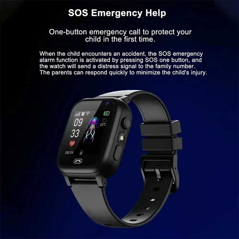 Xiaomi Kids 4G Smart Watch SOS GPS Location Video Call Sim Card Child Camera Waterproof Upgrade 2025 For Boys Girls Add Earphone