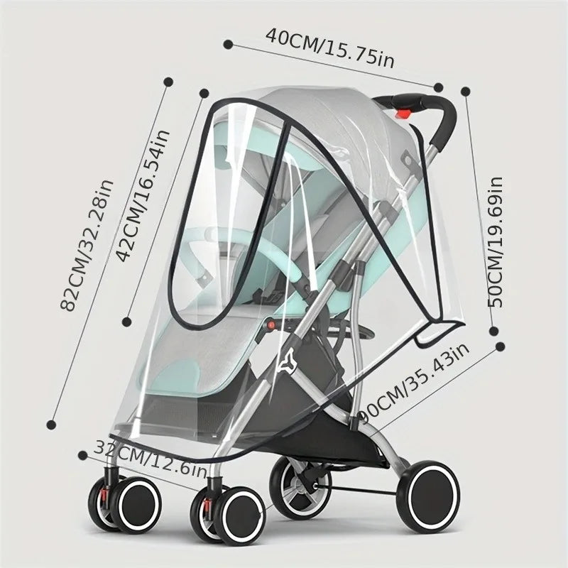 Universal Stroller Rain Cover Baby Car Weather Wind Sun Shield Transparent Breathable Trolley Umbrella Raincoat Accessories 2024