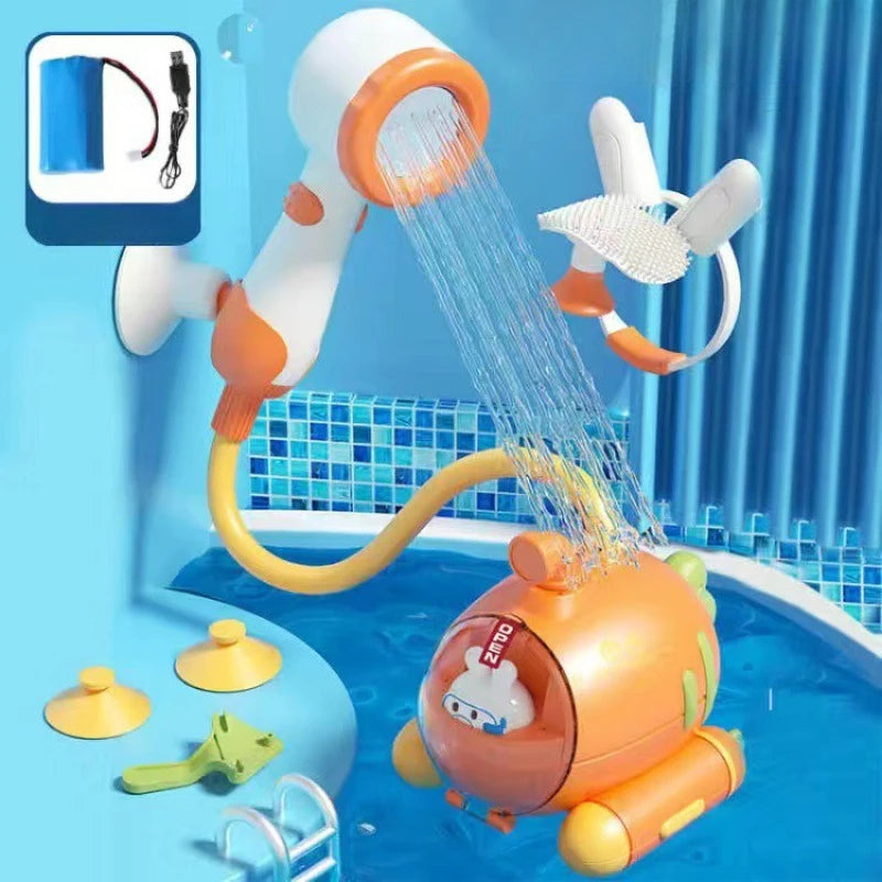 Summer children's bathing water play electric submarine shower electric toy swimming pool baby pool toy