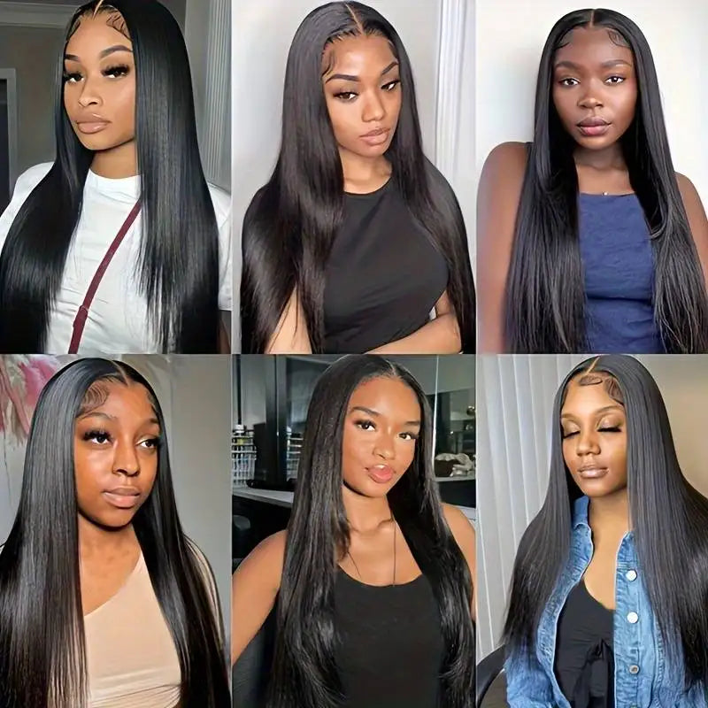 Straight Clip in Hair Extension Human Hair Natural Black Newmi Clip ins Full Head  for Women 8pc 120g/set Hair Accessories