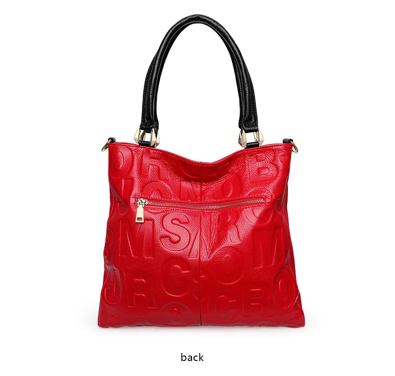 Aidrani  Fashionable women's handbag, made of high-quality cowhide, large capacity, printed with letter patterns