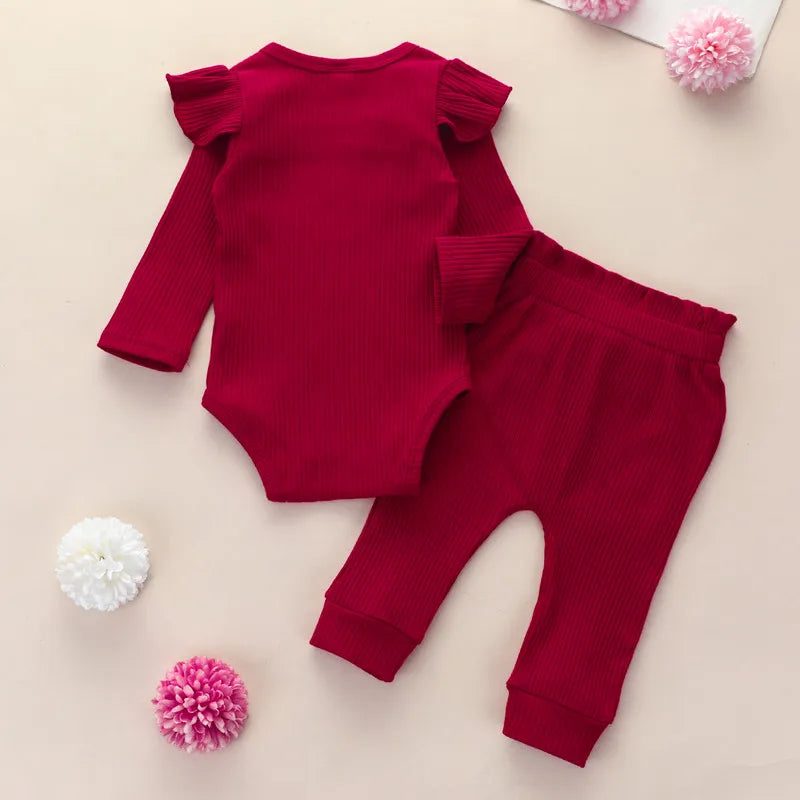 Infant Autumn Baby Girl Clothes Pant Sets Spring Autumn Newborn Children's Top and Bottom Clothes Sets Baby Items Clothing