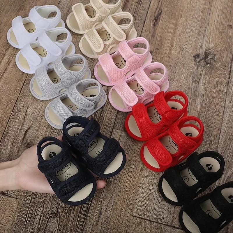 0-18 M Summer Unisex Toddler Sandals Baby Girl Shoes Solid Color Net Cloth Breathable Boys Baby Sandals Infant Girls Sandals