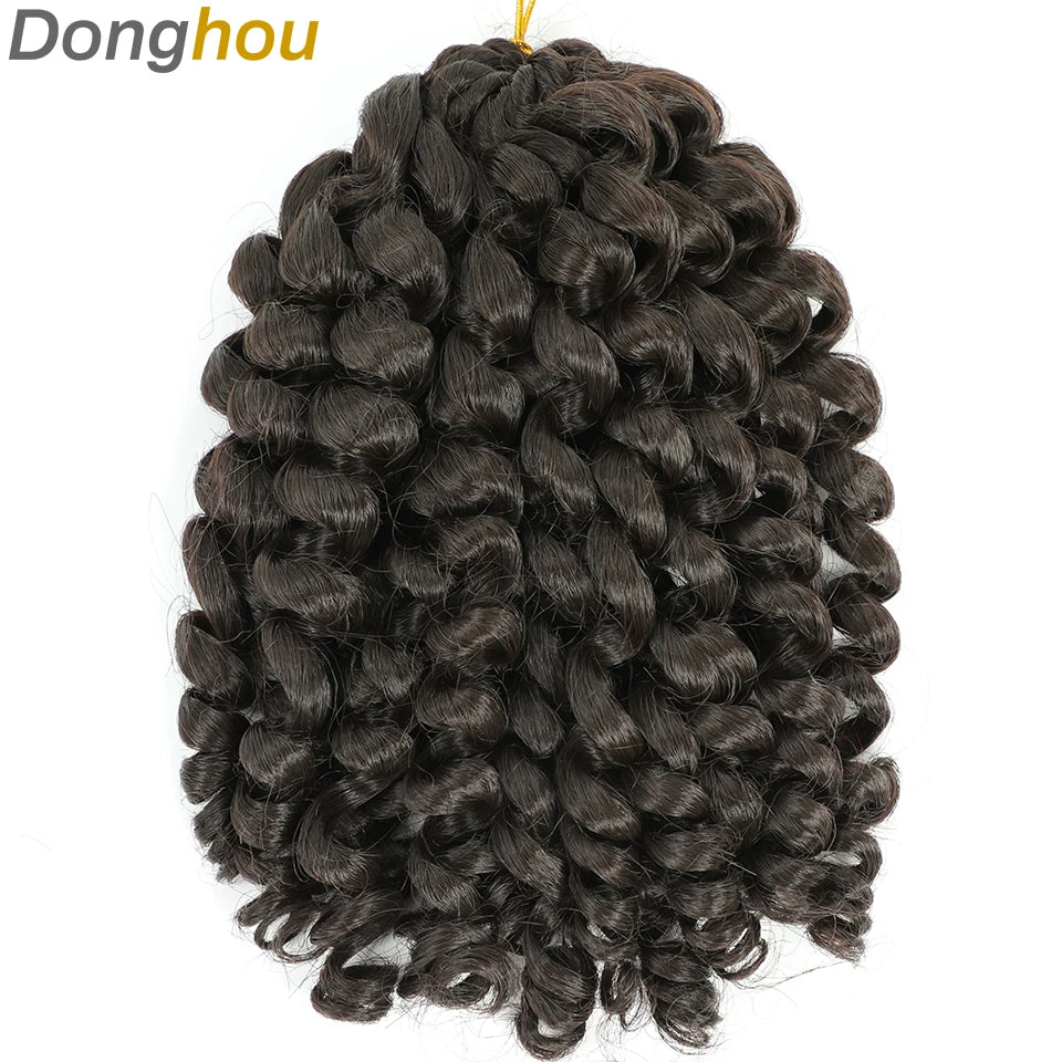 Wand Curl Crochet Braids Hair 8 Inch 1B 30 27 Bug Ringlet Twist Extensions with Jamaican Bounce Crochet Hair Crochet Curly Hair