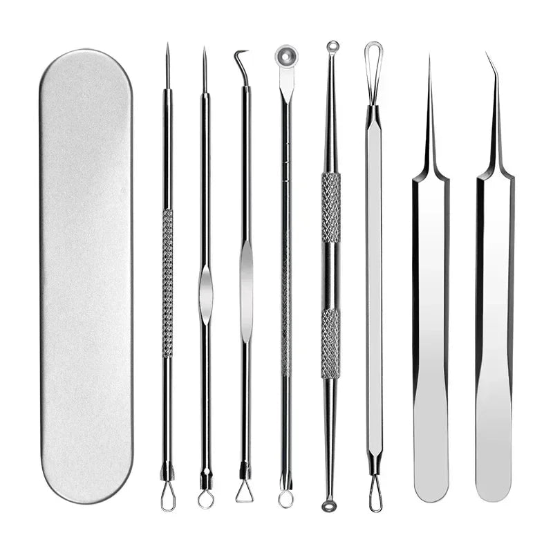 11Pcs/Set Acne Blackhead Removal Needles Black Dots Cleaner Pore Cleaner Deep Cleansing Face Skin Care Beauty Tools Needles Kit