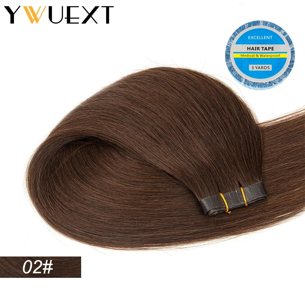 Blonde Seamless Natural Tape Weft Long PU Skin Weft Tape in Human Extensions No Glue Human Hair For Fine Hair 80cm Weft Bundles