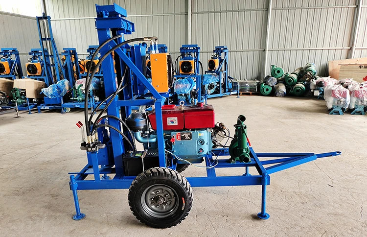 120m Depth 22HP Diesel Small Portable Borehole Water Wells Drilling Rigs Machine Price