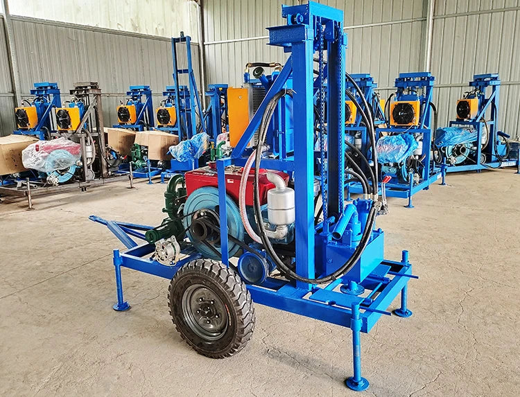 120m Depth 22HP Diesel Small Portable Borehole Water Wells Drilling Rigs Machine Price