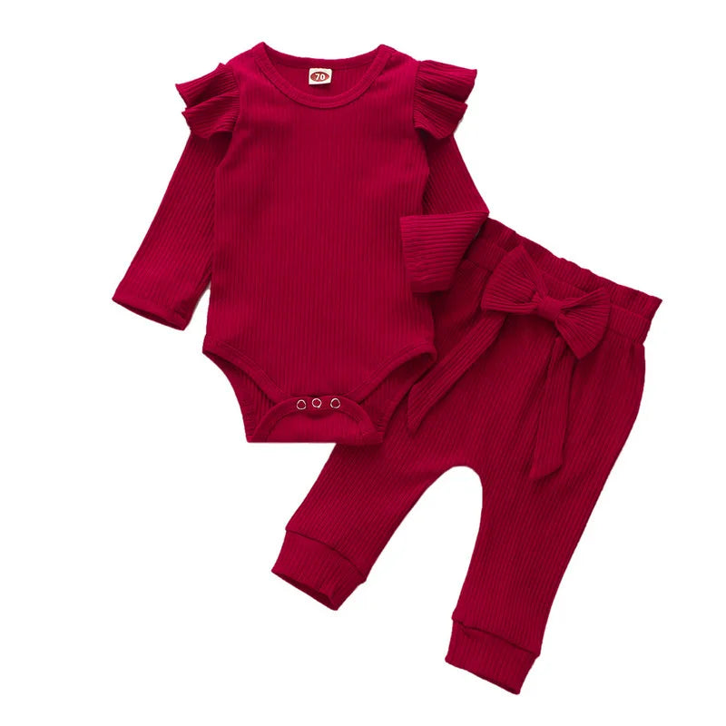 Infant Autumn Baby Girl Clothes Pant Sets Spring Autumn Newborn Children's Top and Bottom Clothes Sets Baby Items Clothing