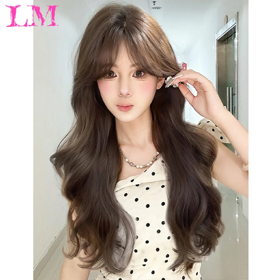 LM Wave Synthetic Wig for Black Women Wear Deep Curly Soft Wig Natural Black Color Replacement Wigs for Daily Party Use