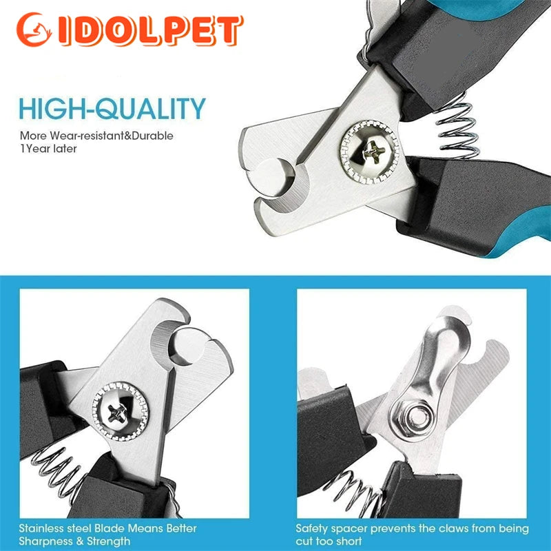 Professional Pet Nail Clipper with Safety Guard  Stainless Steel Scissors Cat Dog for Claw Care Grooming Supplies Size Fits