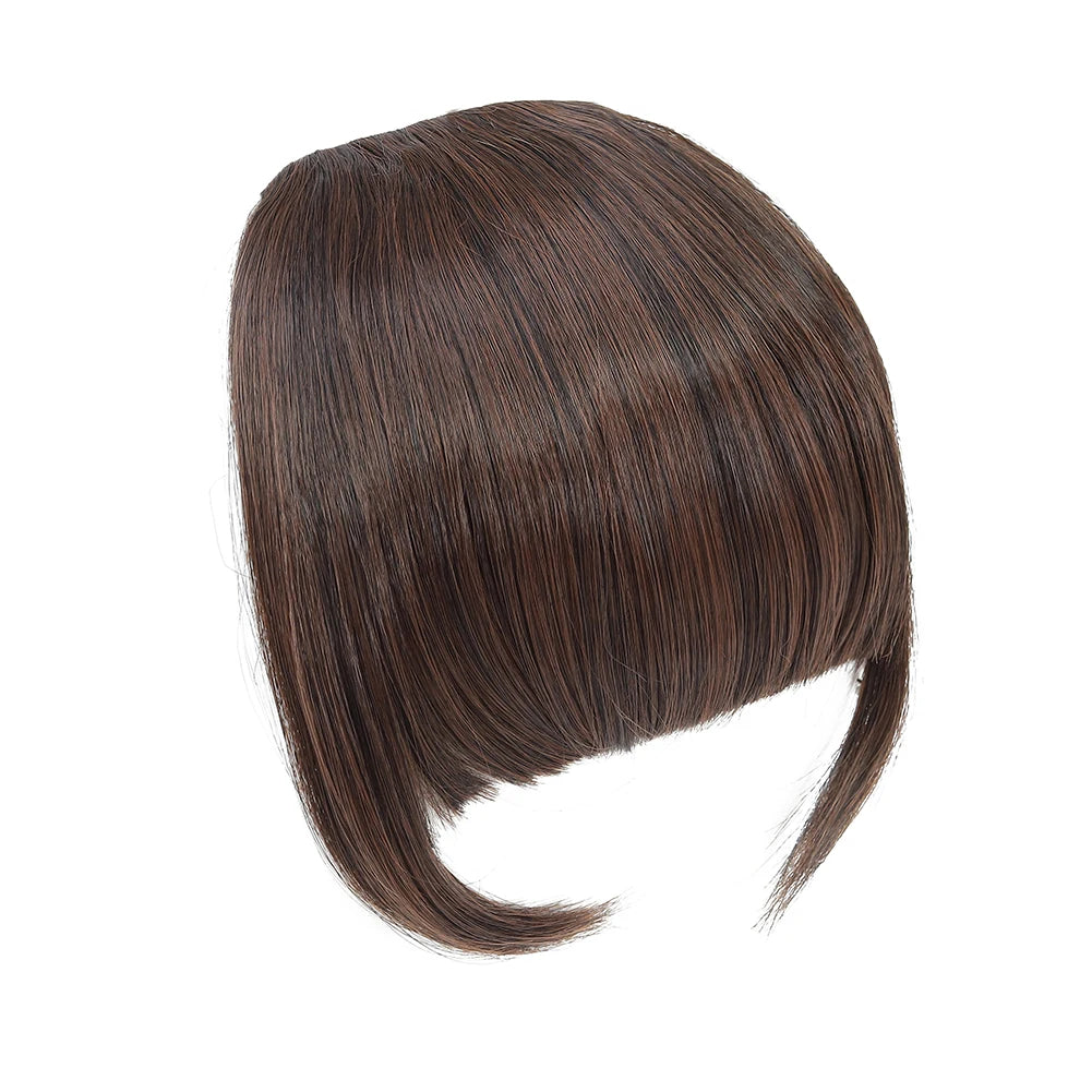 High Quality Synthetic Wig Flat Bangs Hair Extension Clip in Bangs with Temples 6 Inches Front Face Bangs for Women Girls Daily