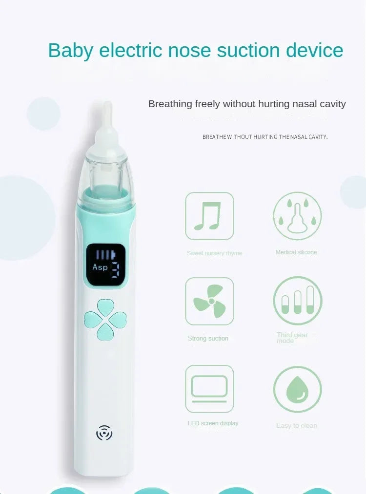 3-in-1 Electric Nasal Aspirator Baby Absorber Equipment Silent Utensils Obstruction Rhinitis Cleaner New Born Items Care Tool