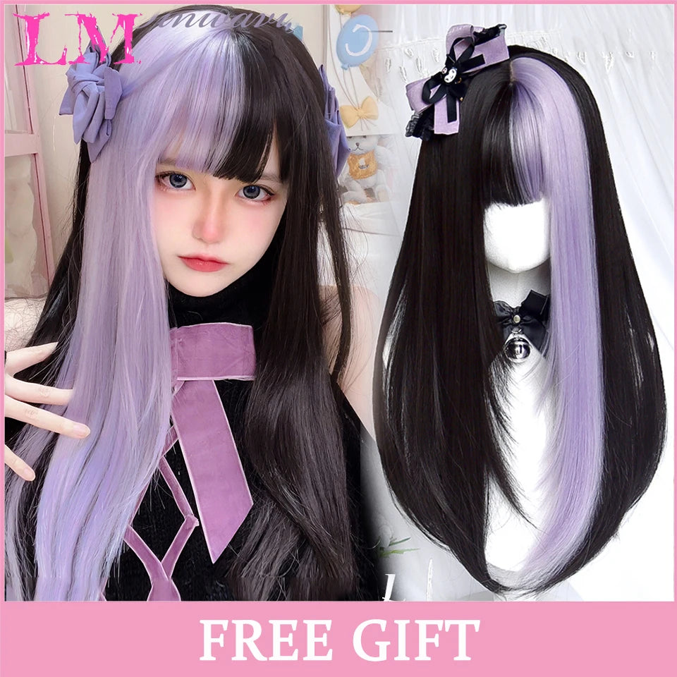 LM Wave Synthetic Wig for Black Women Wear Deep Curly Soft Wig Natural Black Color Replacement Wigs for Daily Party Use