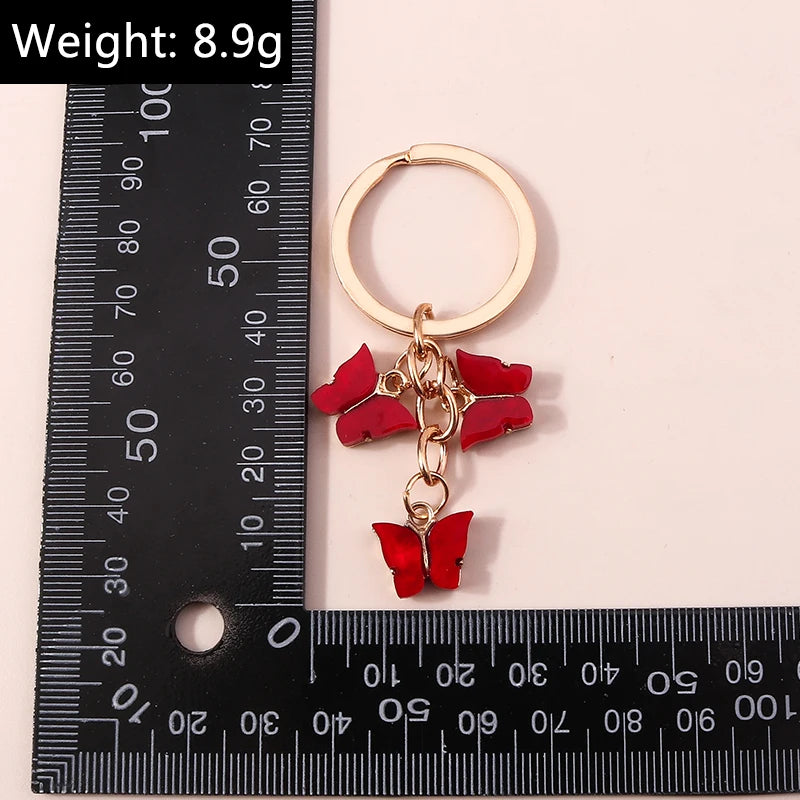 Lovely Colorful Heart Keychain Love Keyrings Valentine's Day Gift Key Chains for Women Girls Car Key Handbag Jewelry Accessories