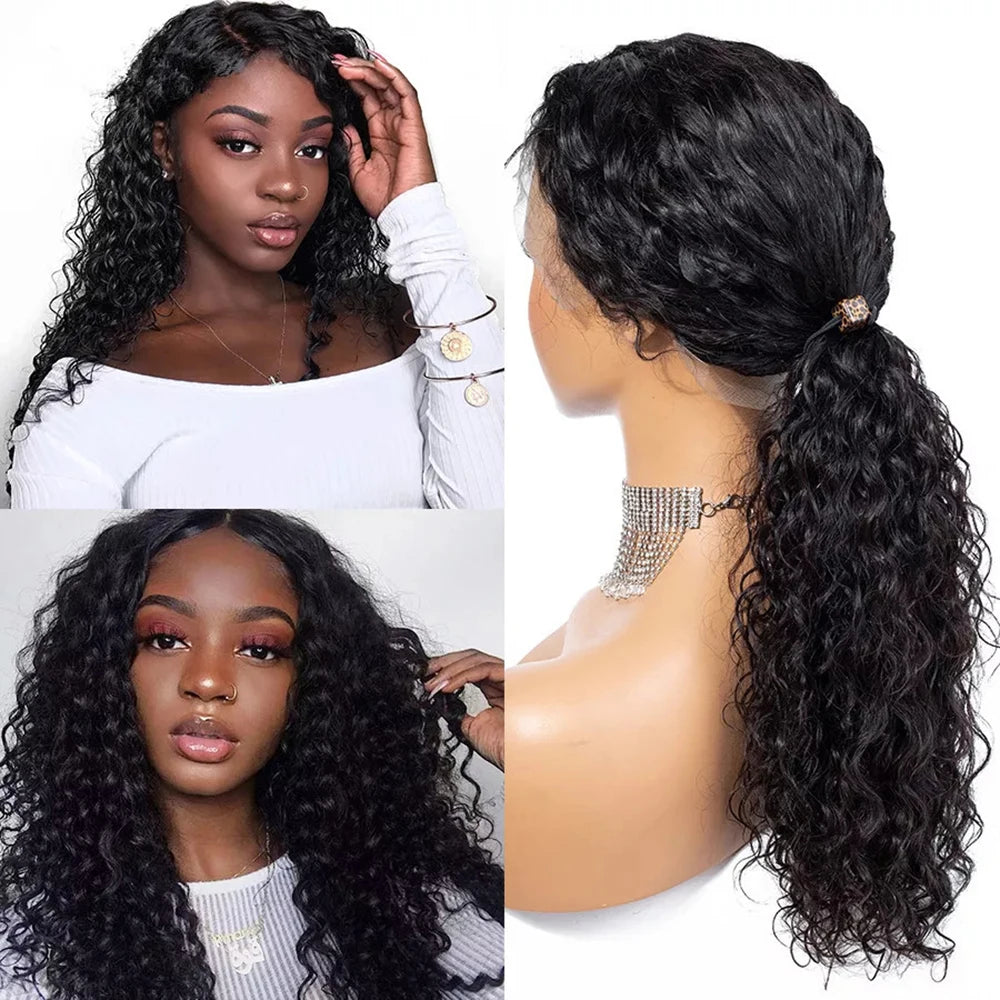 Women's long Ion Perm Wave Curly Hair Full head Wigs Synthetic black Hair Extension Heat Resistant Fake Hair wigs for Lady 68cm