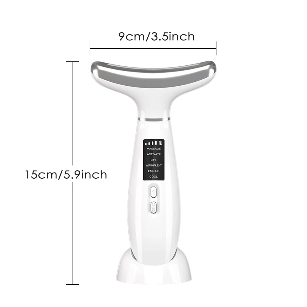 EMS Neck Slimming Massager LED Photon Therapy Skin Rejuvenation Beauty Device Hot Cold Compress Anti Wrinkle Remove Double Chin