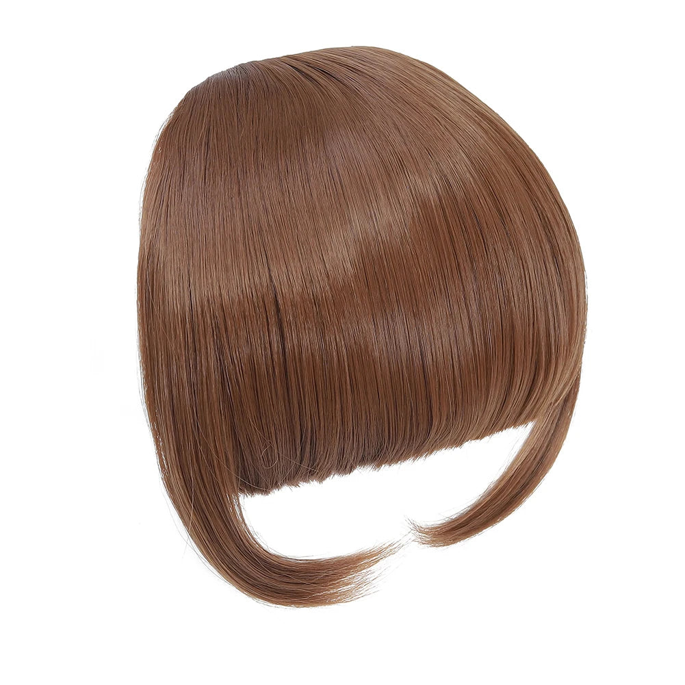 High Quality Synthetic Wig Flat Bangs Hair Extension Clip in Bangs with Temples 6 Inches Front Face Bangs for Women Girls Daily