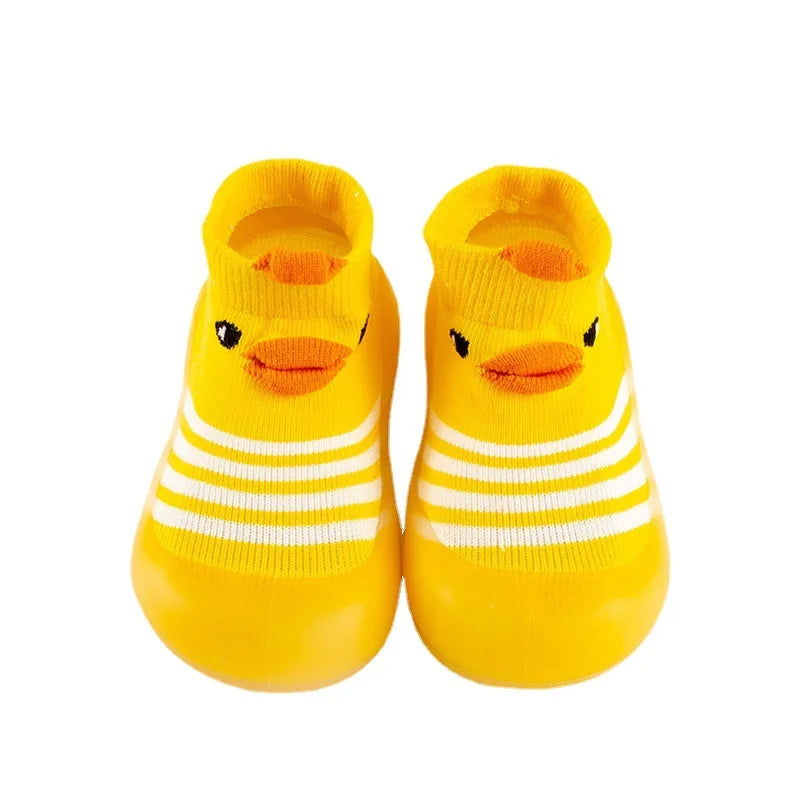 Animal Pattern Baby Floor Socks Non-slip Silicone Sole Cute Cartoon Toddler Shoes Breathable Casual Cotton Baby Boys Girls Shoes