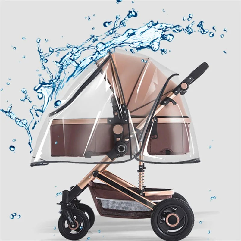 Universal Stroller Rain Cover Baby Car Weather Wind Sun Shield Transparent Breathable Trolley Umbrella Raincoat Accessories 2024