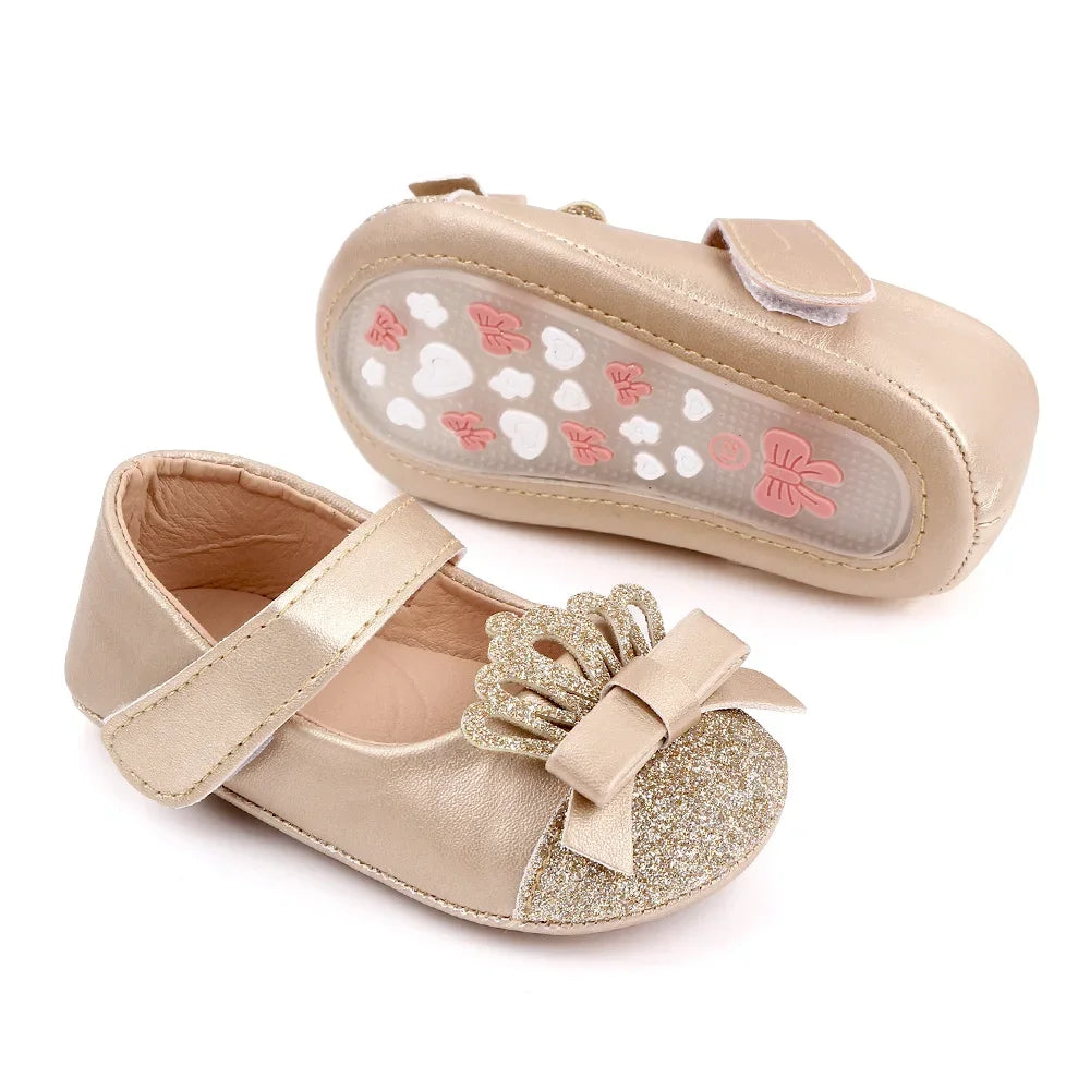 Baby Girl Shoes Cute Crown Soft PU Mary Jane Shoes Anti-slip Sole Spring Summer Sandal for Baby Girl New Fashion