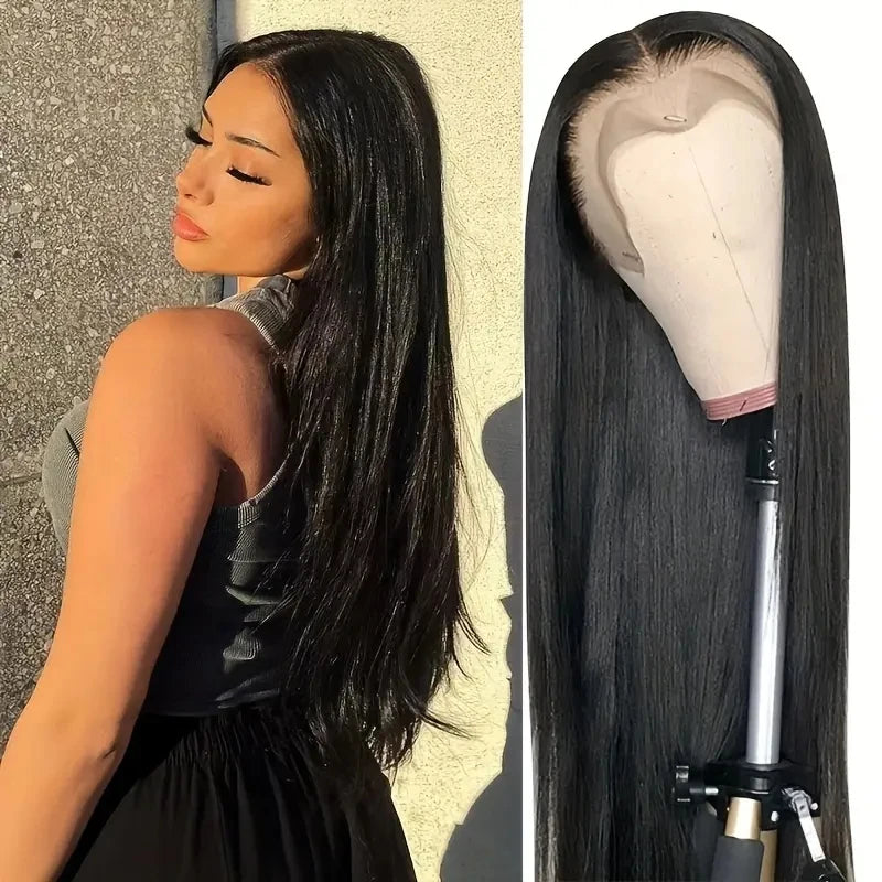 Peruvian Hair Bone Straight 13x6 Transparent Lace Frontal 100% Human Hair Wigs 220% Density Virgin 13x4 Lace Front Wig For Women