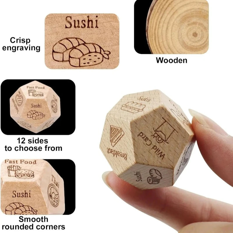 Dice for Her Him Couples Gift Ideas Food Decision Dice Games Christmas Birthday Valentines Day Gifts for Wife Husband