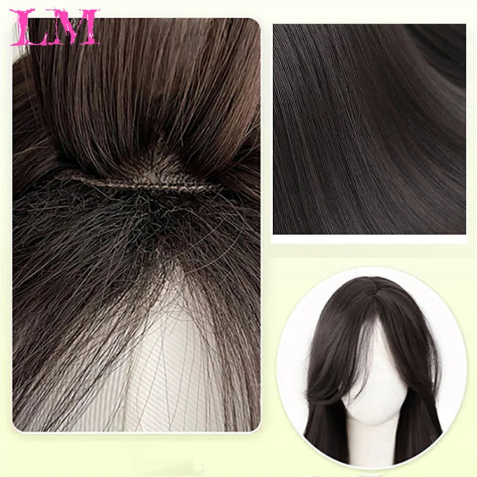 LM Wave Synthetic Wig for Black Women Wear Deep Curly Soft Wig Natural Black Color Replacement Wigs for Daily Party Use