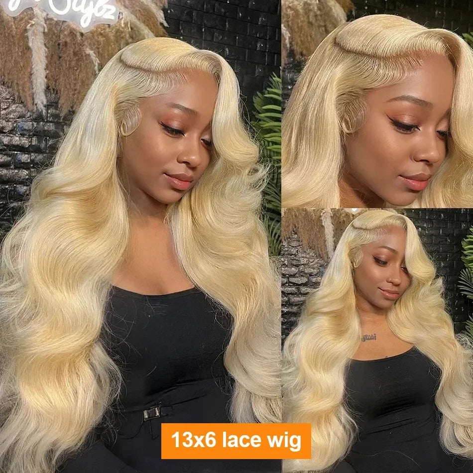 34 36 Inches 613 Blonde Body Wave 13x6 Full Lace Frontal Wigs Remy Brazilian  100% Human Hair Wigs for Women 180% Density