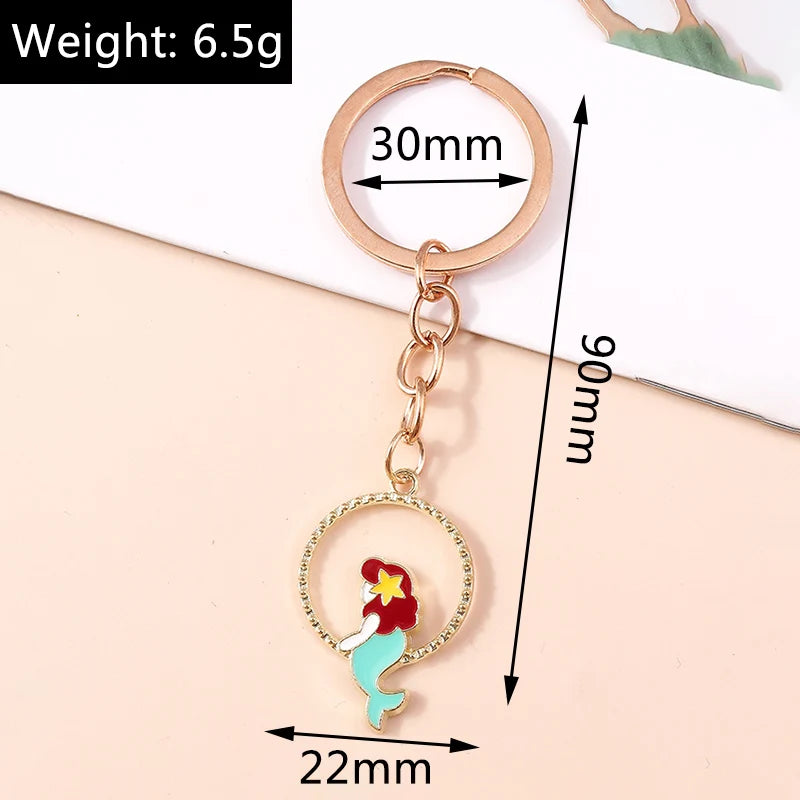 Lovely Colorful Heart Keychain Love Keyrings Valentine's Day Gift Key Chains for Women Girls Car Key Handbag Jewelry Accessories