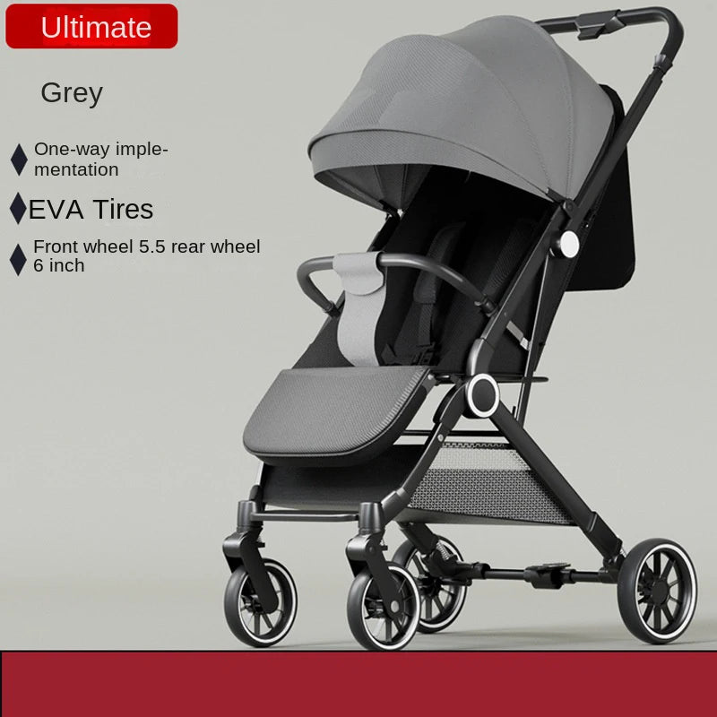 Two-way Baby Stroller can Sit or Lie Down Newborn Baby Stroller Simple Folding Ultra-lightweight Shock-absorbing Wheels