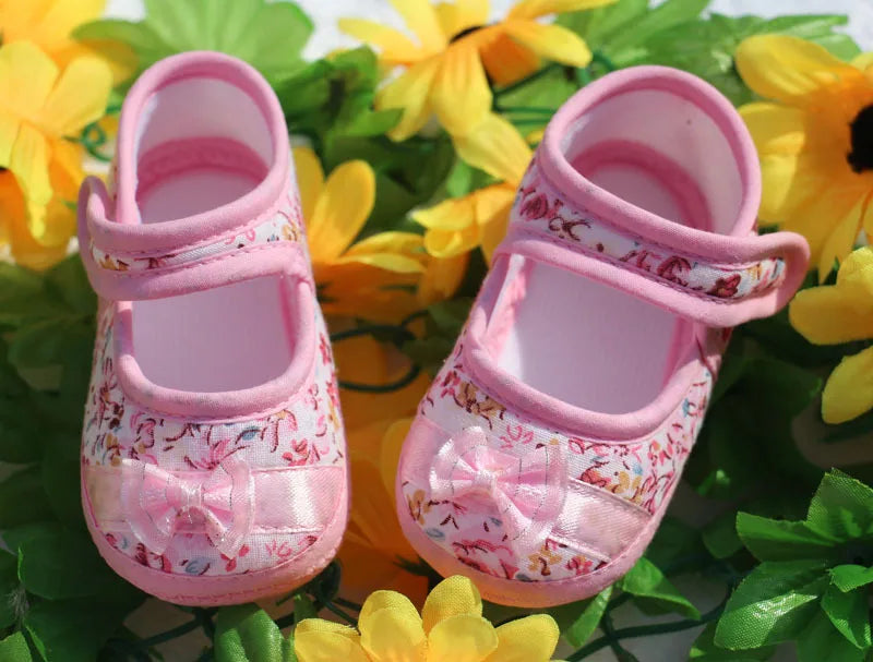 Baby Girl Shoes First Walkers Lace Floral Newborn Baby Shoes Princess Infant Toddler Baby Shoes for Boys Flats Soft Prewalkers