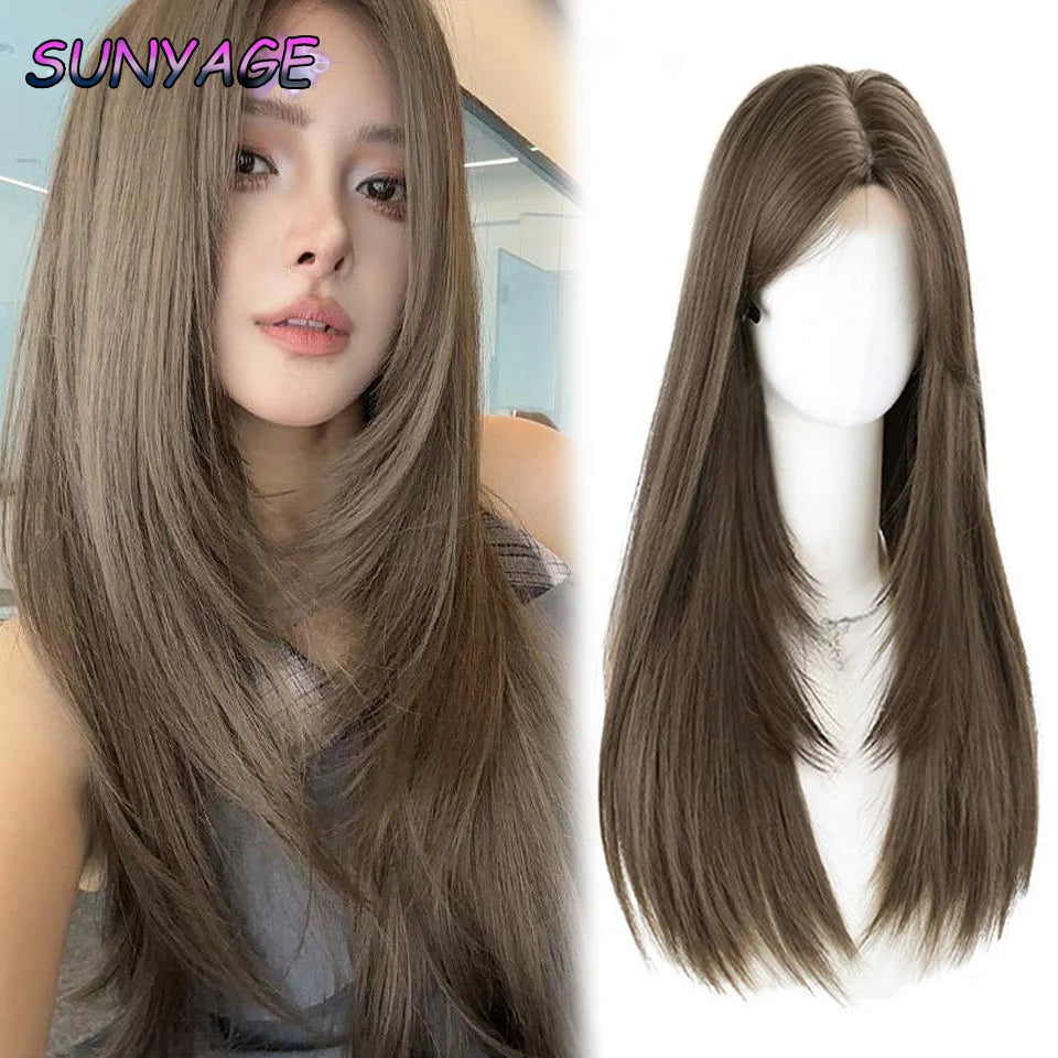 SUNYAGE Lolita Black Wig for Women Long Wavy Hair 75cm Curly Wig with Bangs Cosplay Headband Wigs Synthetic Wigs for Daily Use