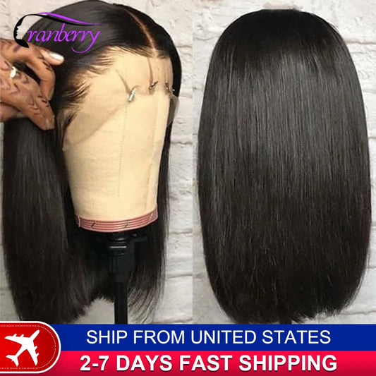 Human Hair Lace Wigs Cranberry Hair Straight Lace Front Wig Peruvian Hair Bob 13x4 Lace Front Wigs Short Bob 4x4 Closure Wig