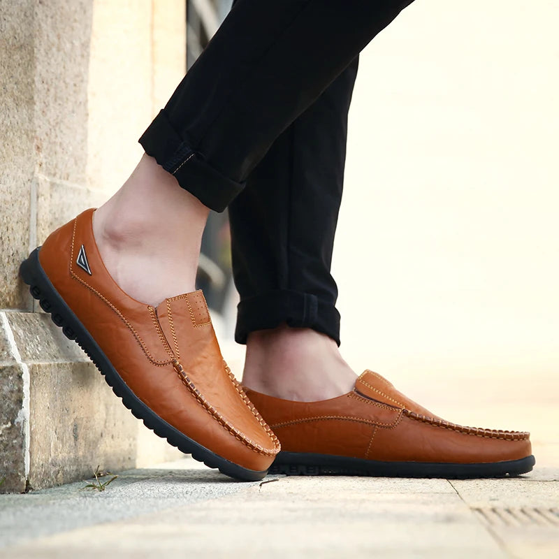 Italian Men Shoes Casual Luxury Brand Summer Mens Loafers Genuine Leather Moccasins Hollow Out Breathable Slip on Driving Shoes