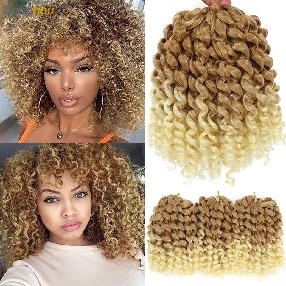 Wand Curl Crochet Braids Hair 8 Inch 1B 30 27 Bug Ringlet Twist Extensions with Jamaican Bounce Crochet Hair Crochet Curly Hair