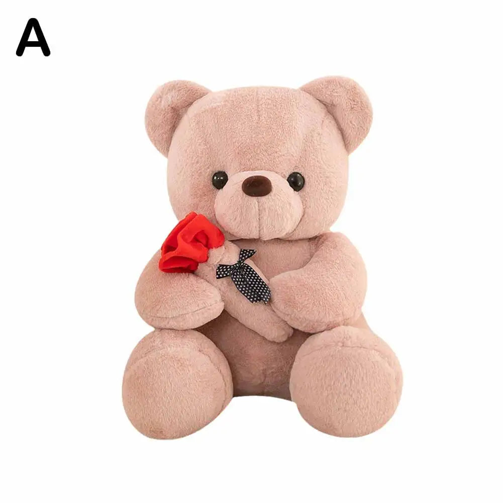 25cm Kawaii Teddy Bear for Valentines Day Gift Teddy Bears Stuffed Animal Rose Bear Doll Valentine's Day Gift for Girlfriend